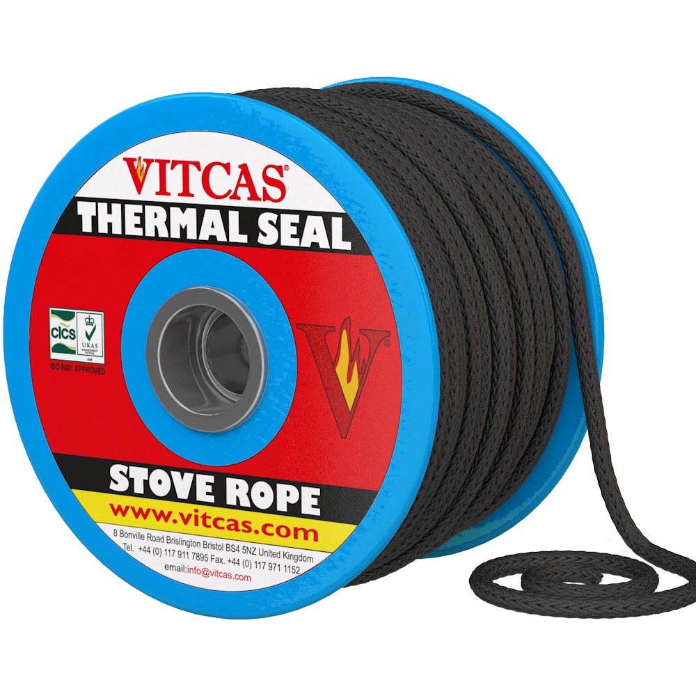 Black braided sealing rope Vitcas for stove