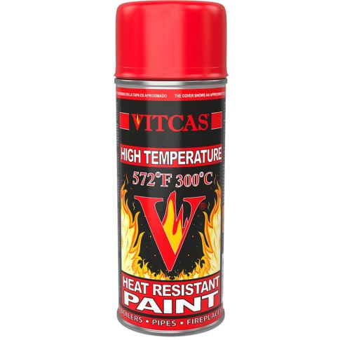 Vitcas 800°C Paint on an Enclosure: Surface and Moving Parts Black Vitcas heat resistant paint for compatible metal surfaces
